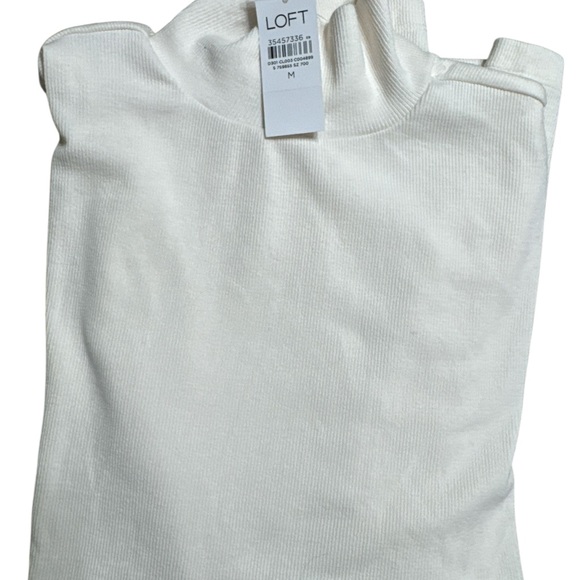 LOFT Ribbed Mock Neck Top - Picture 3 of 7